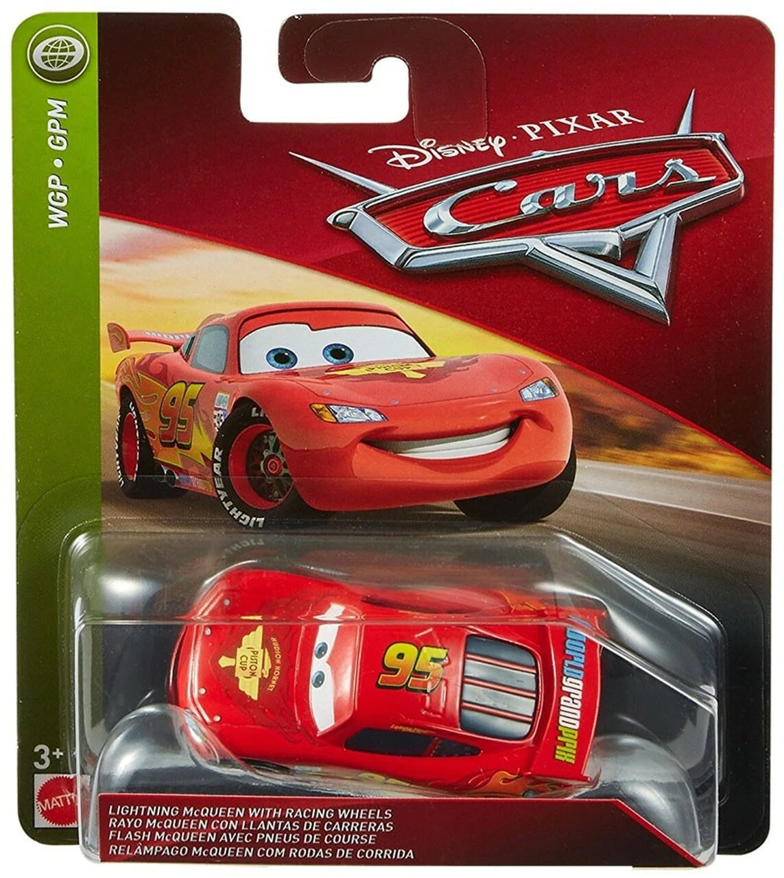 Lightning McQueen With Racing Wheels packaging